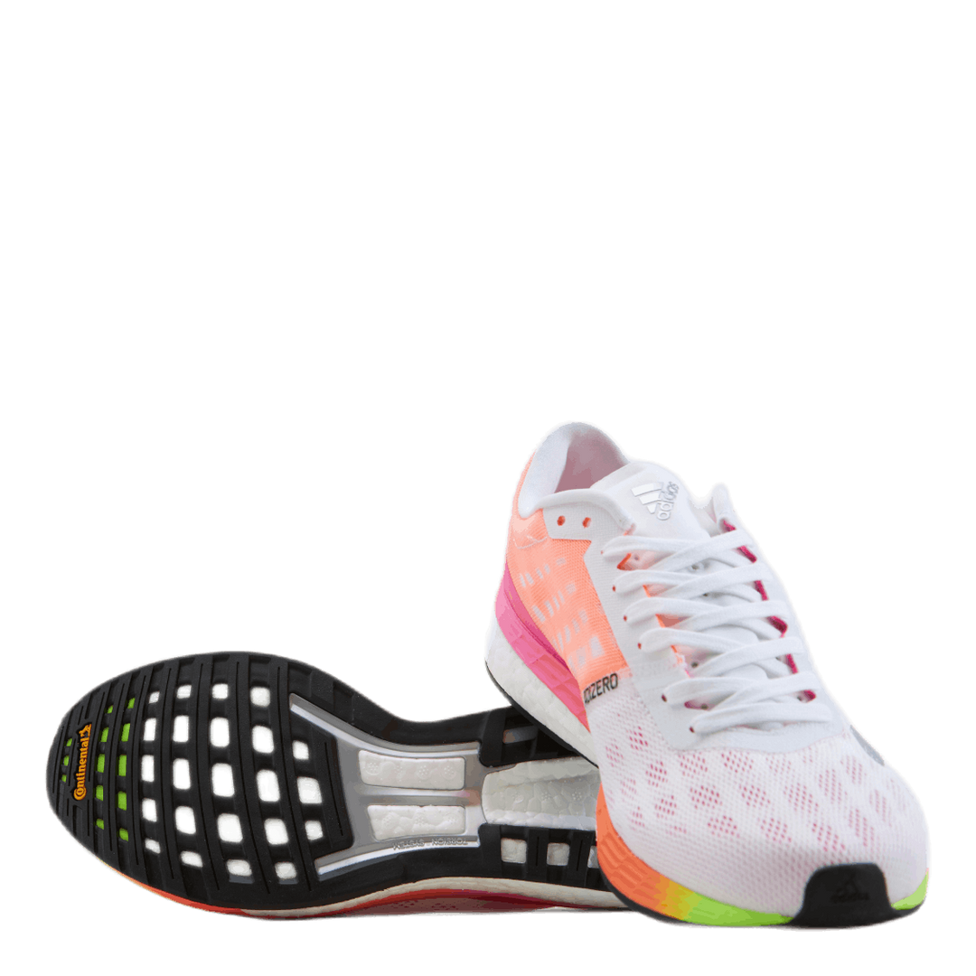Adizero Boston 9 Shoes Cloud White / Silver Metallic / Screaming Pink