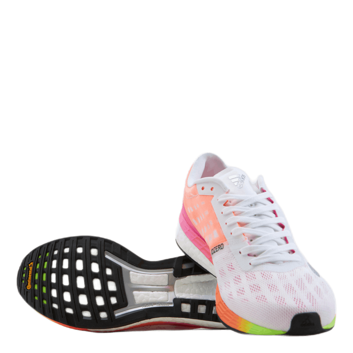 Adizero Boston 9 Shoes Cloud White / Silver Metallic / Screaming Pink