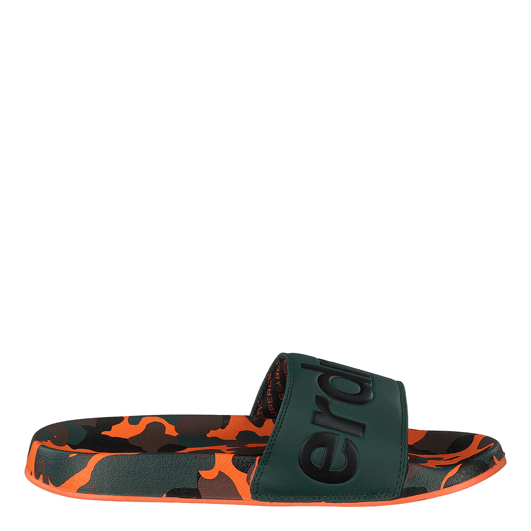Superdry Aop Beach Slide Khaki/black/orange