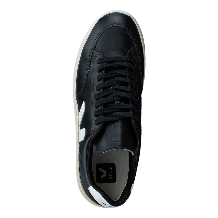 V-12 Leather Black_white Black White