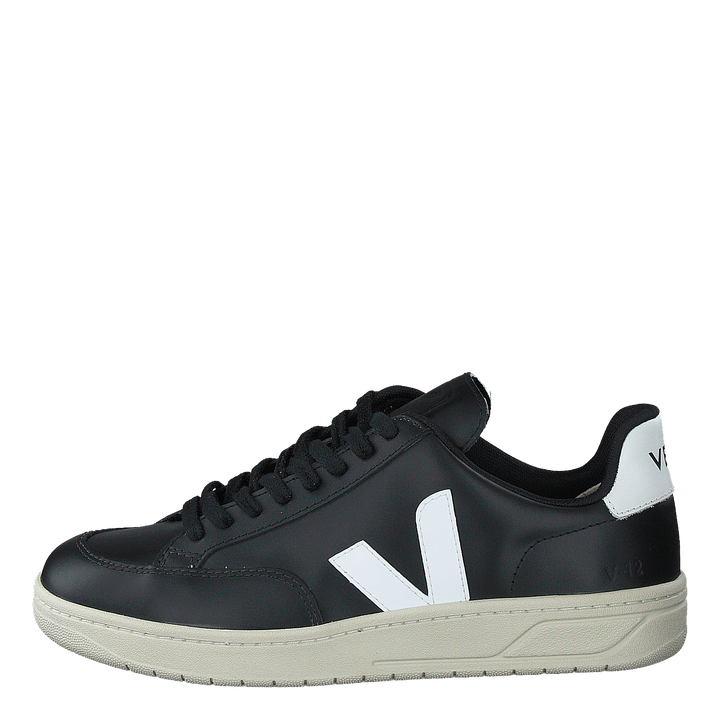 V-12 Leather Black_white Black White