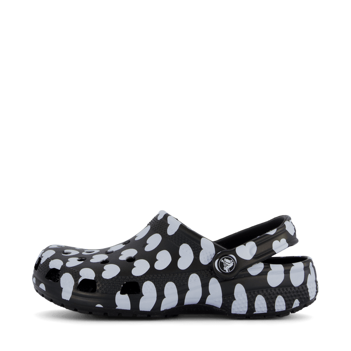 Classic Heart Print Clog Black / White