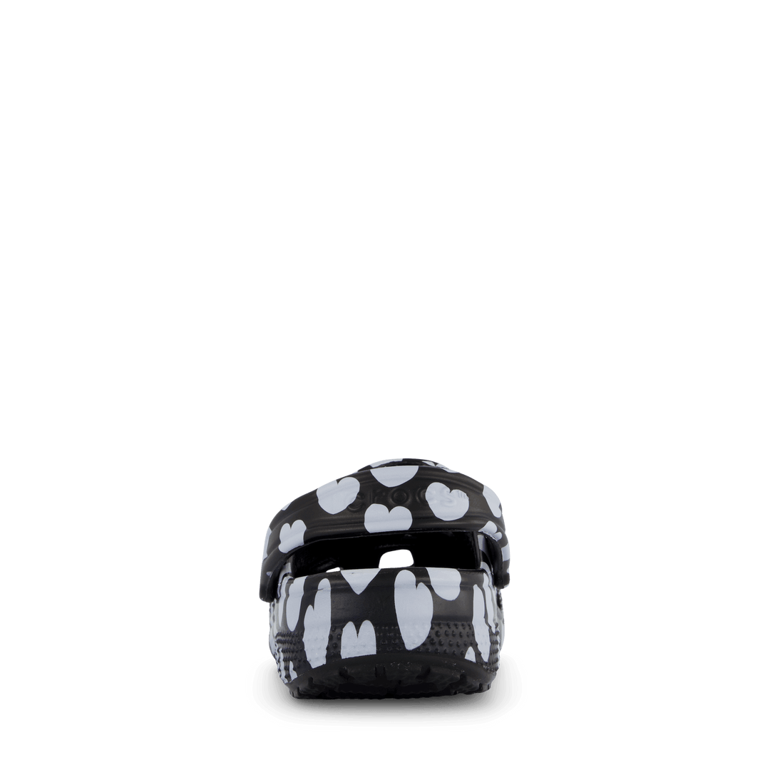 Classic Heart Print Clog Black / White