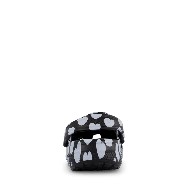 Classic Heart Print Clog Black / White