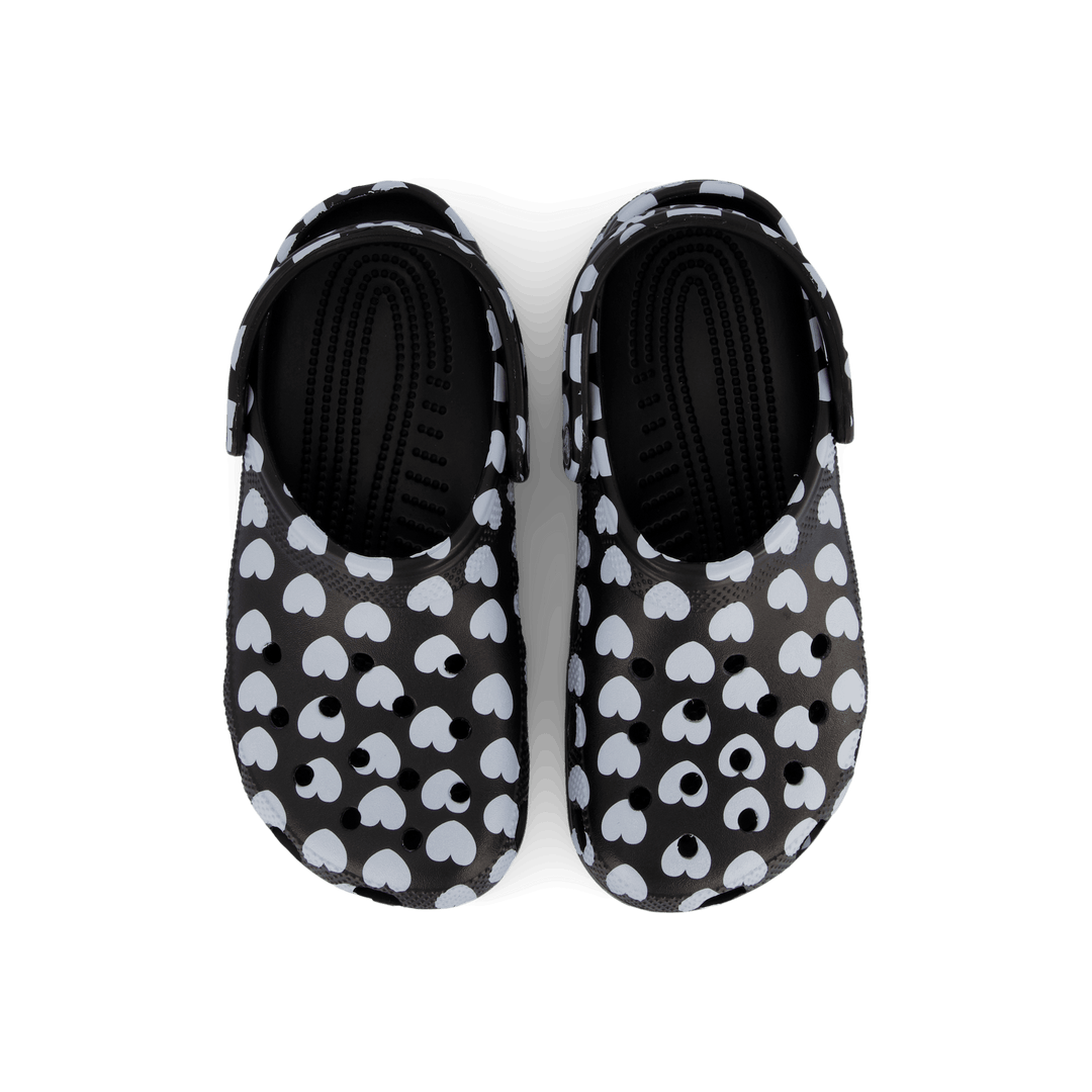 Classic Heart Print Clog Black / White