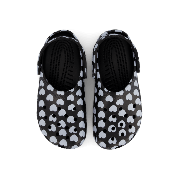 Classic Heart Print Clog Black / White