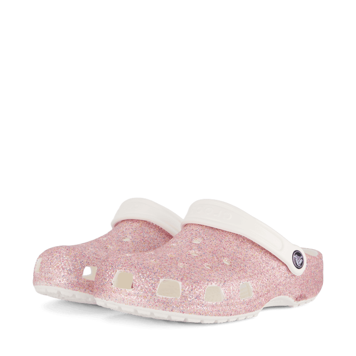 Classic Glitter Clog K White/Rainbow