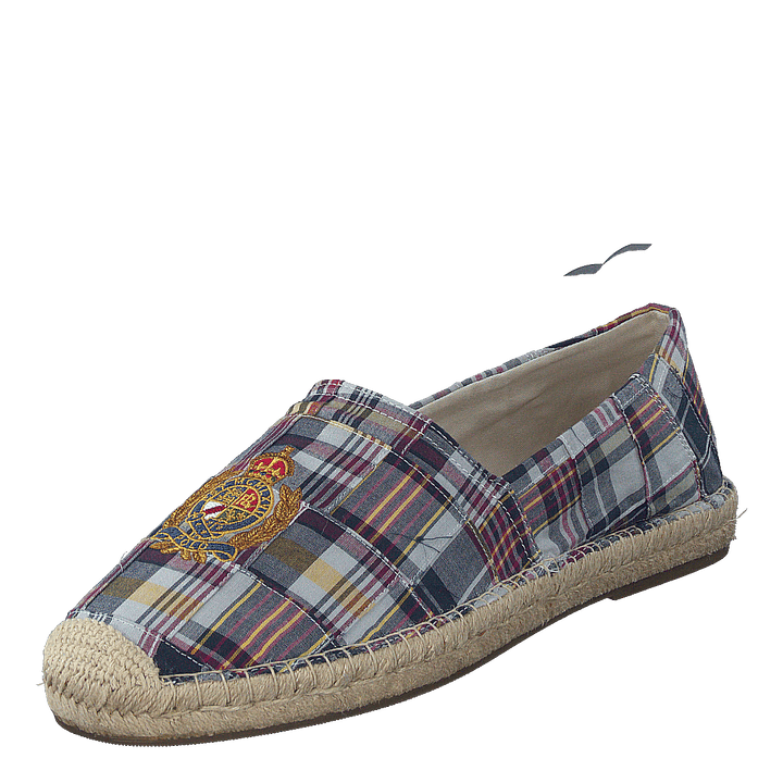 Cevio Crest Madras Espadrille Blue Multi