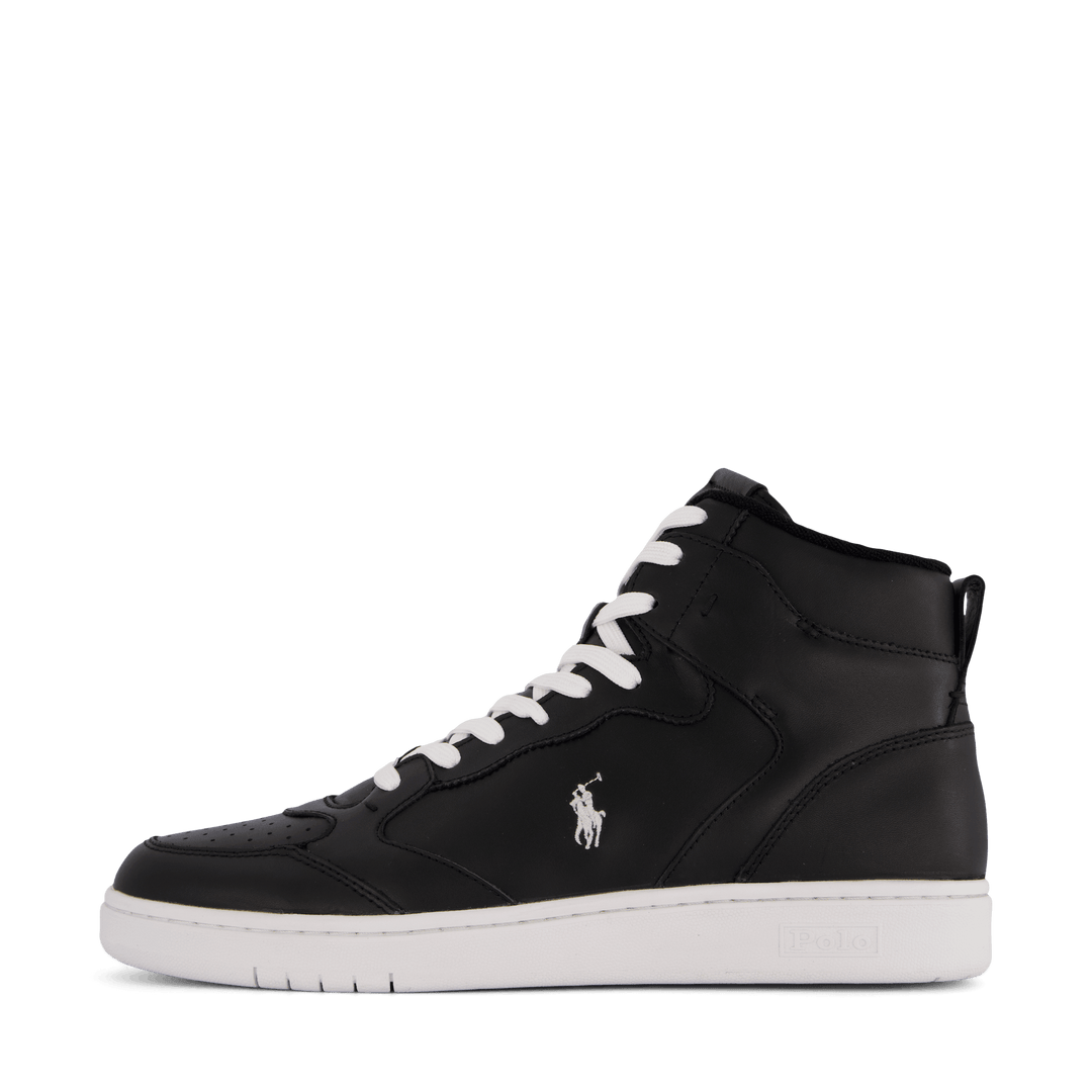 Court Leather High-Top Sneaker Black / White PP