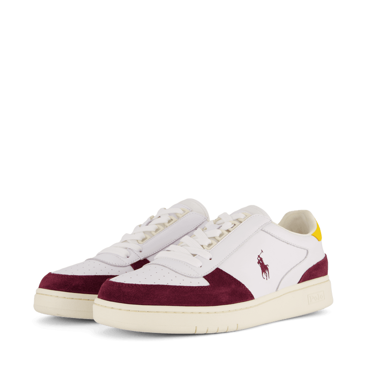 Court Leather-Suede Sneaker White / Wine / Gold