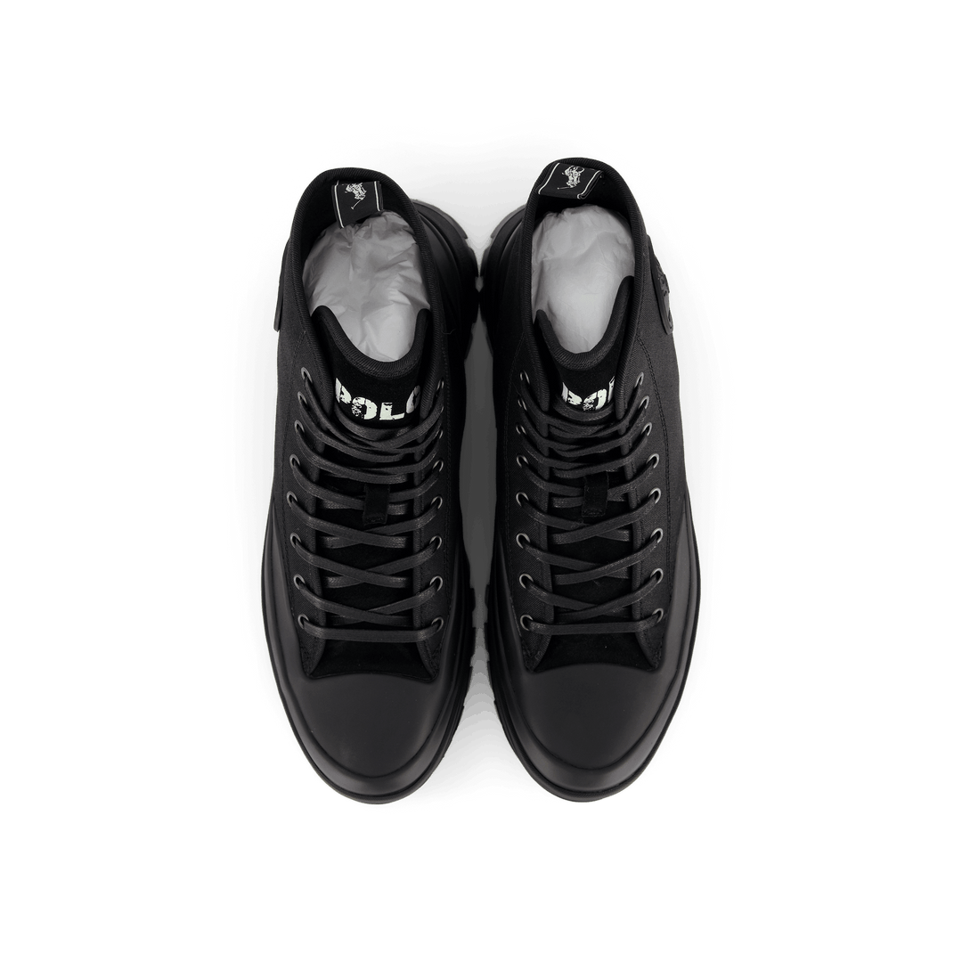 Armin Waxed Twill Trainer Boot Black