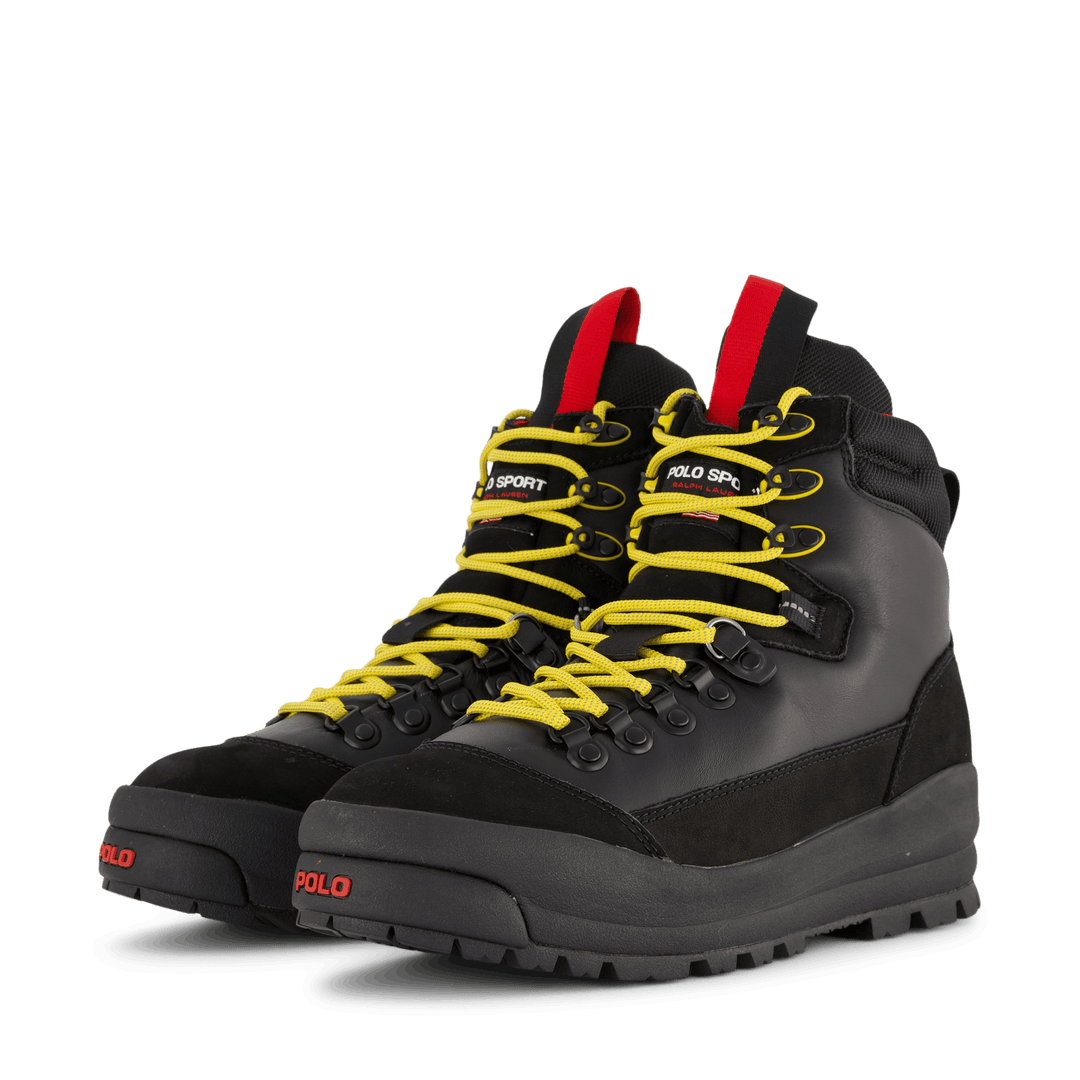 Polo Sport Hiker Leather Boot Black / Yellow / Red