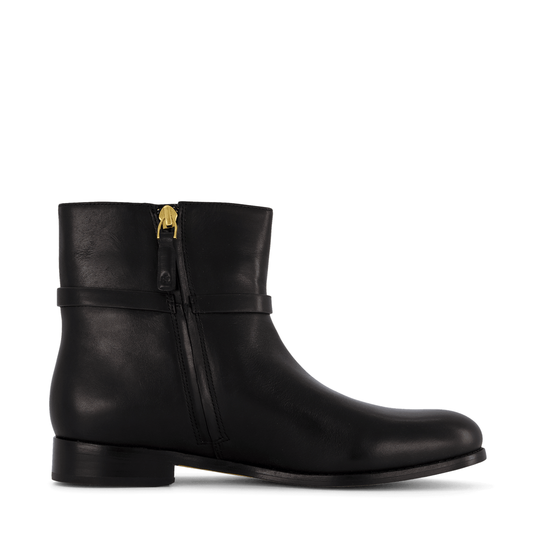 Briela Burnished Leather Bootie Black