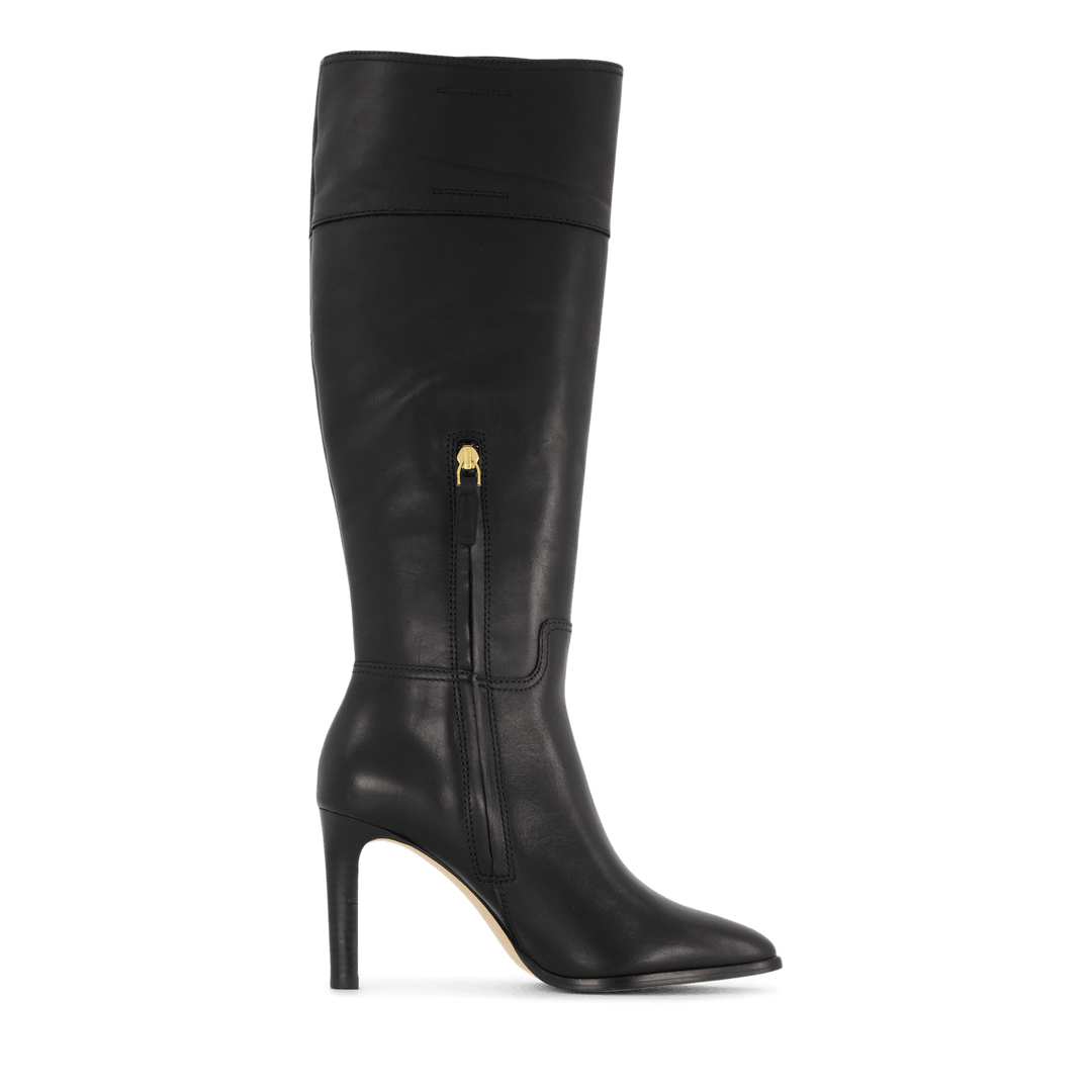 Page Burnished Leather Tall Boot Black
