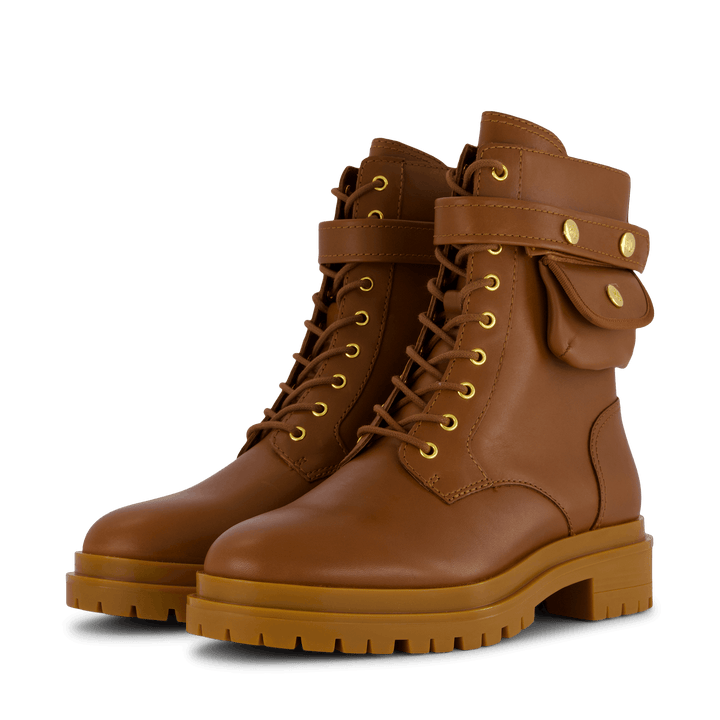 Cammie Burnished Leather Boot Deep Saddle Tan