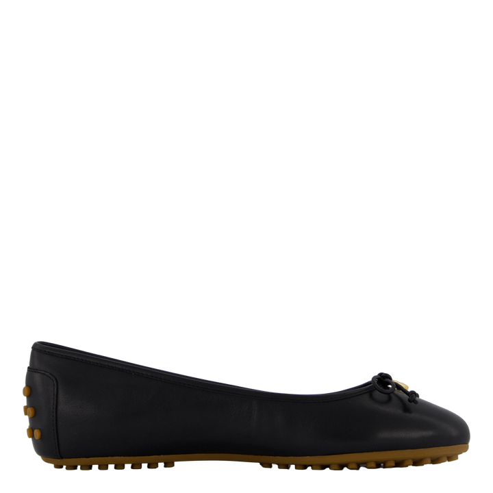 Jayna Nappa Leather Driver Flat Black