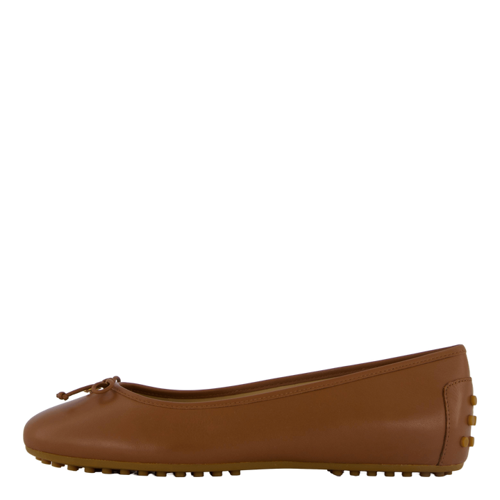 Jayna Nappa Leather Driver Flat Deep Saddle Tan