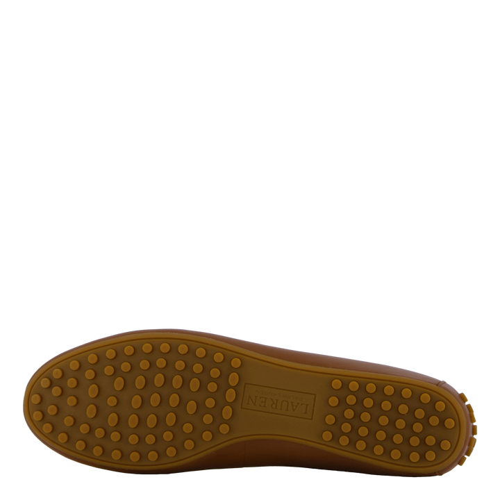 Jayna Nappa Leather Driver Flat Deep Saddle Tan
