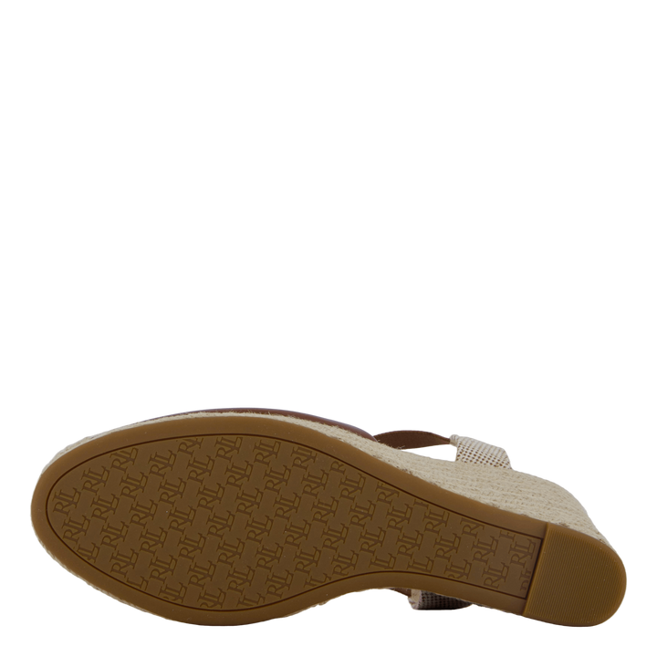Pearle II Leather & Canvas Espadrille Deep Saddle Tan / Neutral / Deep Saddle Tan