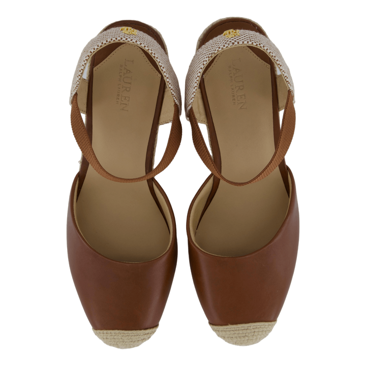 Pearle II Leather & Canvas Espadrille Deep Saddle Tan / Neutral / Deep Saddle Tan