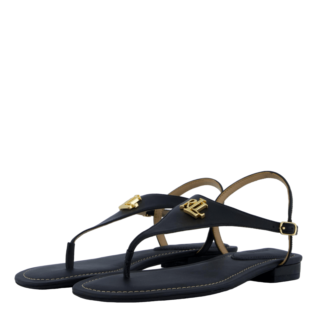 Ellington Burnished Leather Sandal Black
