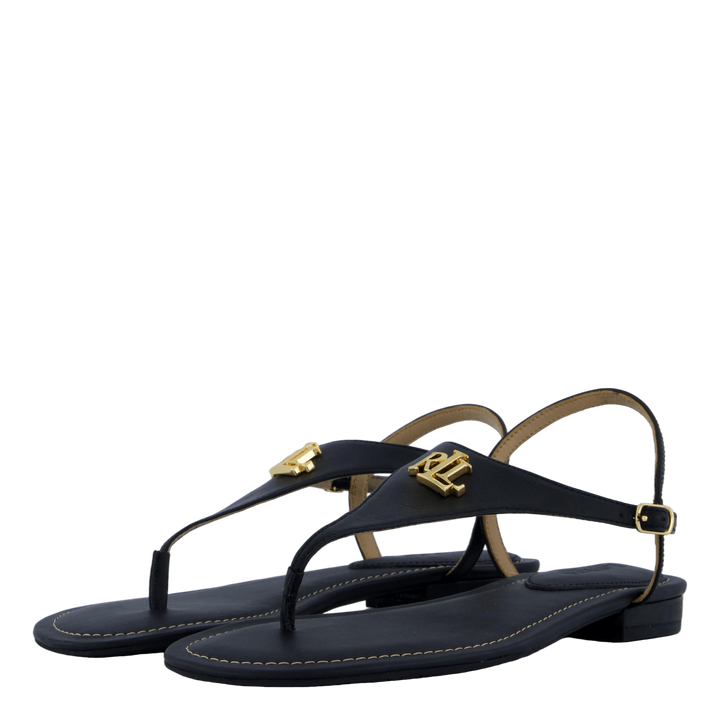 Ellington Burnished Leather Sandal Black