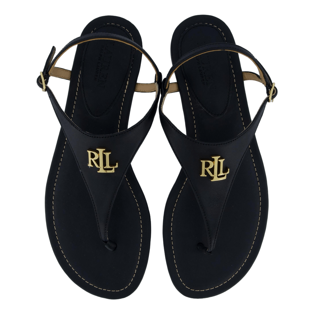 Ellington Burnished Leather Sandal Black