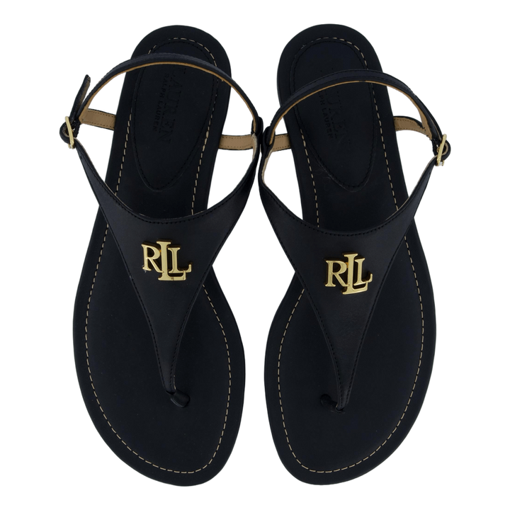 Ellington Burnished Leather Sandal Black