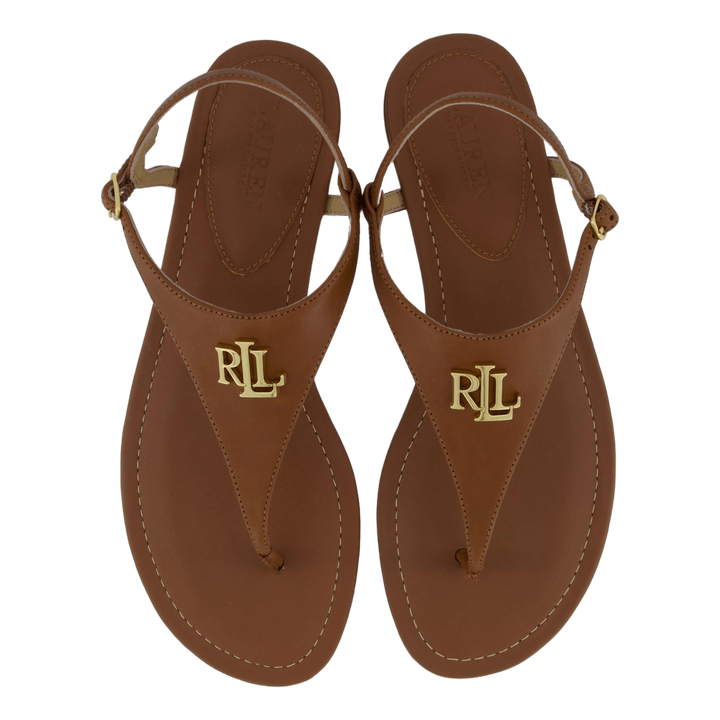 Ellington Burnished Leather Sandal Deep Saddle Tan