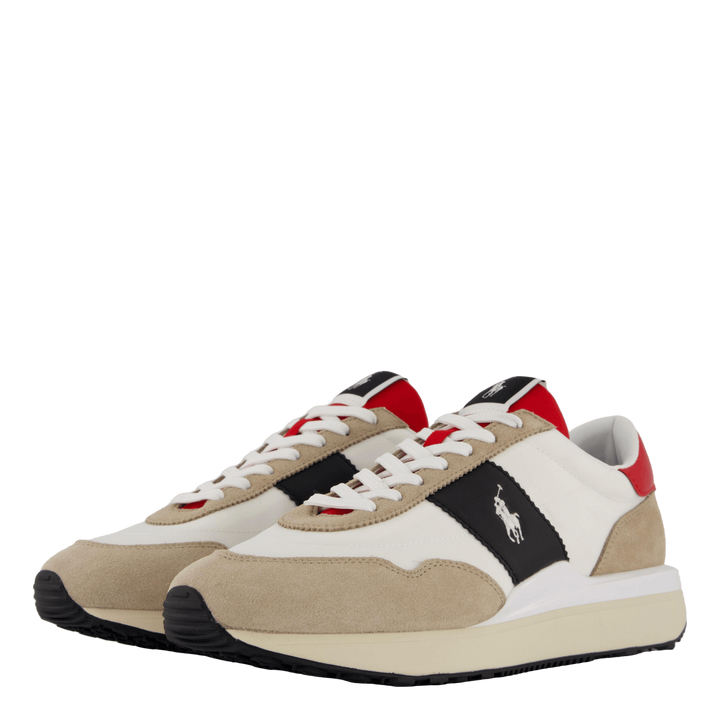 Train 89 Suede-Paneled Sneaker Milkshake / Black / Red