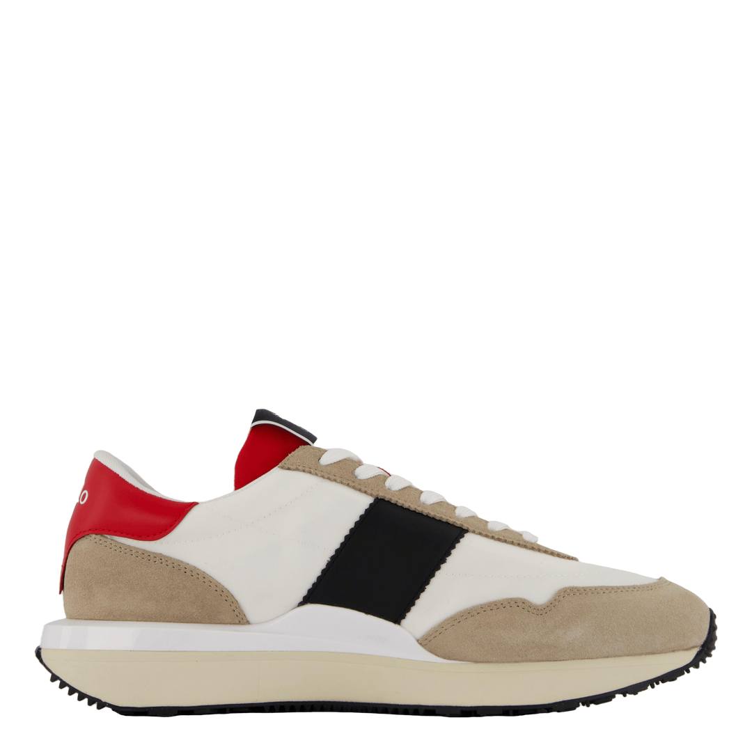 Train 89 Suede-Paneled Sneaker Milkshake / Black / Red