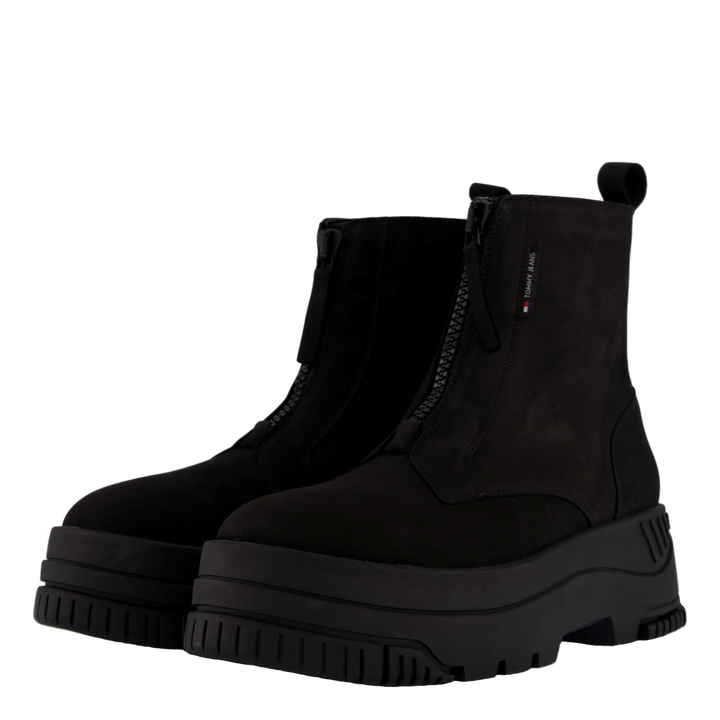 Tjw Zip  Up Flatform Nubuck Bo Black