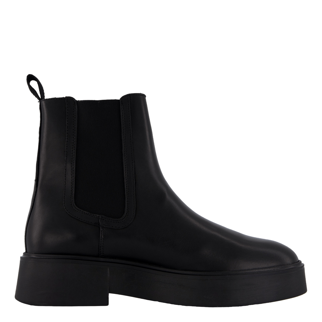 Minimal Leather Chelsea Logota Black