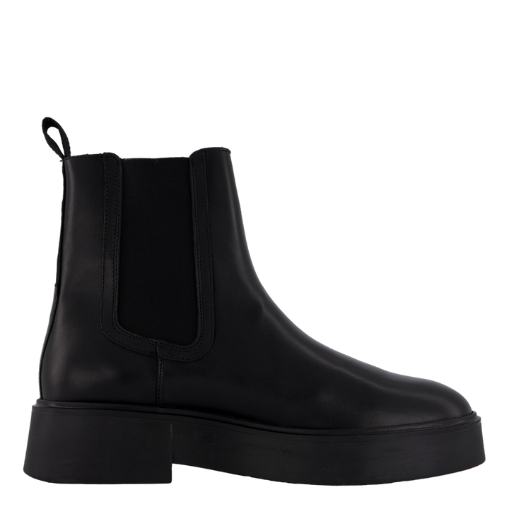 Minimal Leather Chelsea Logota Black
