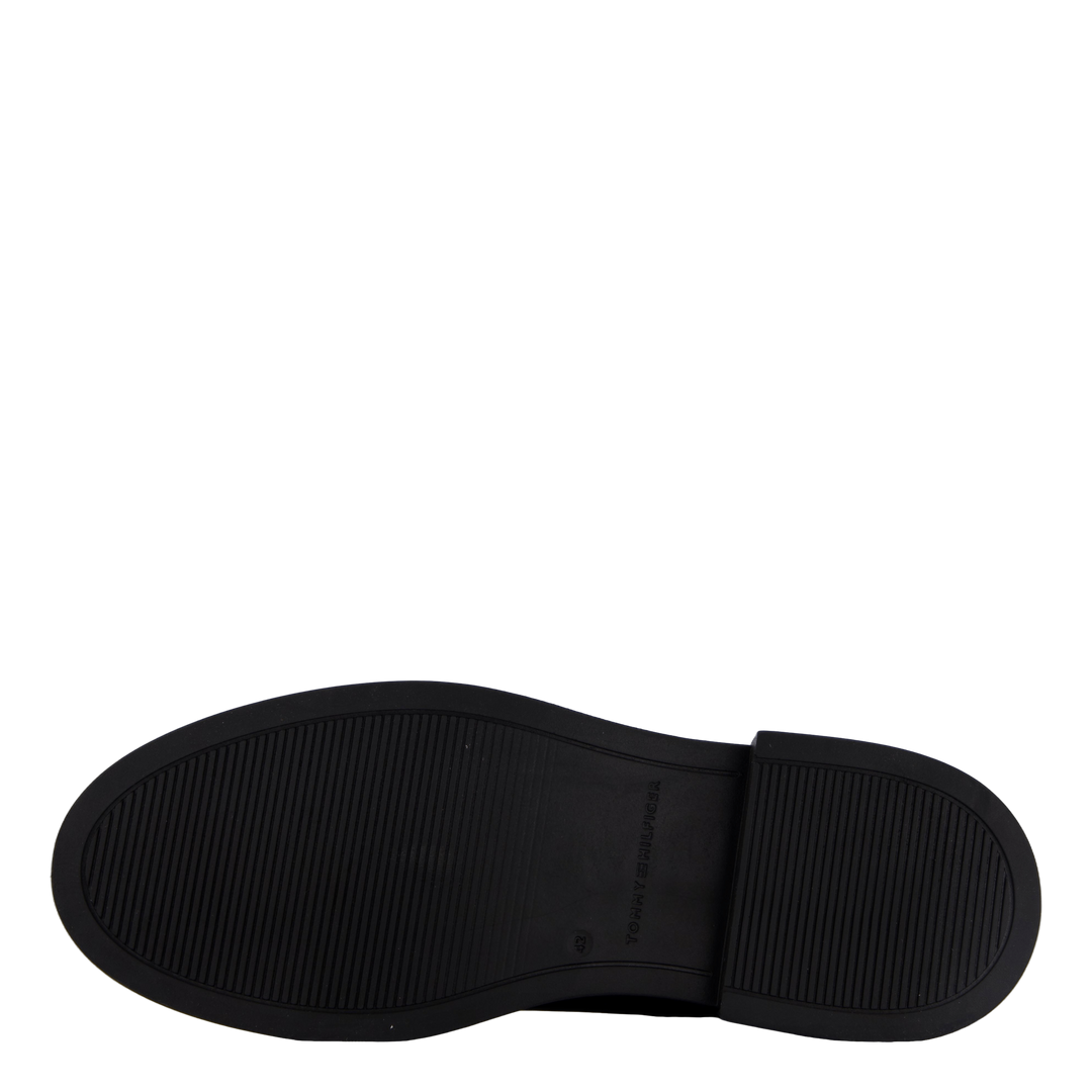 Minimal Leather Chelsea Logota Black