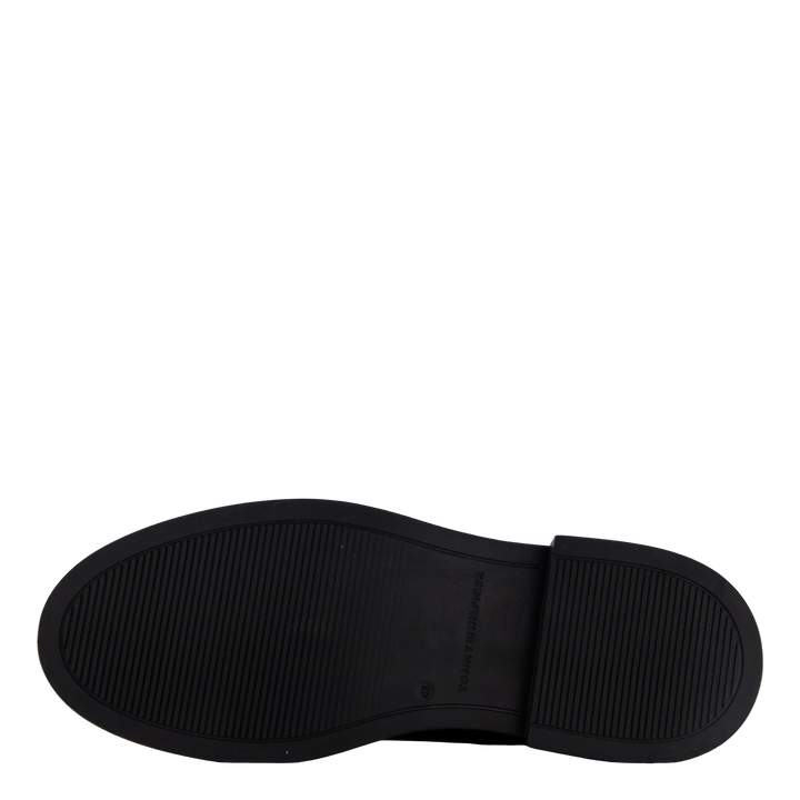 Minimal Leather Chelsea Logota Black