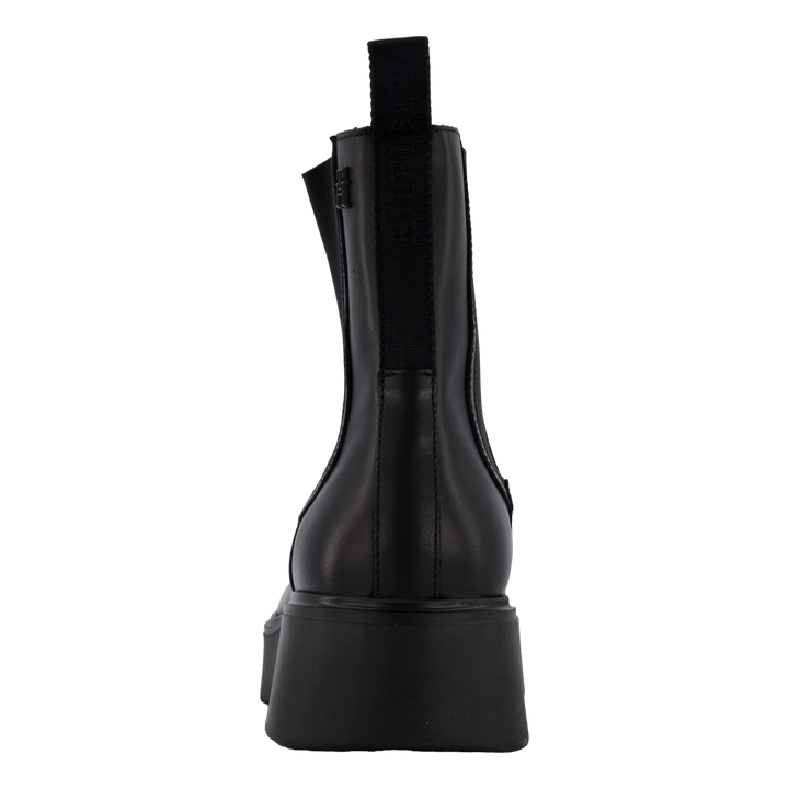 Minimal Leather Chelsea Logota Black