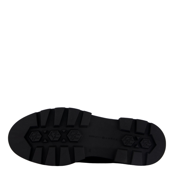 Bicolor Leather Lace-up Black