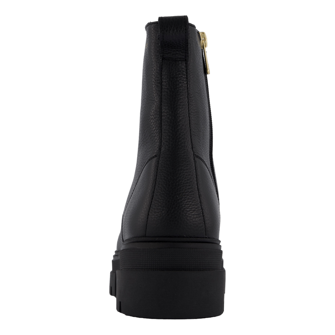 Bicolor Leather Lace-up Black