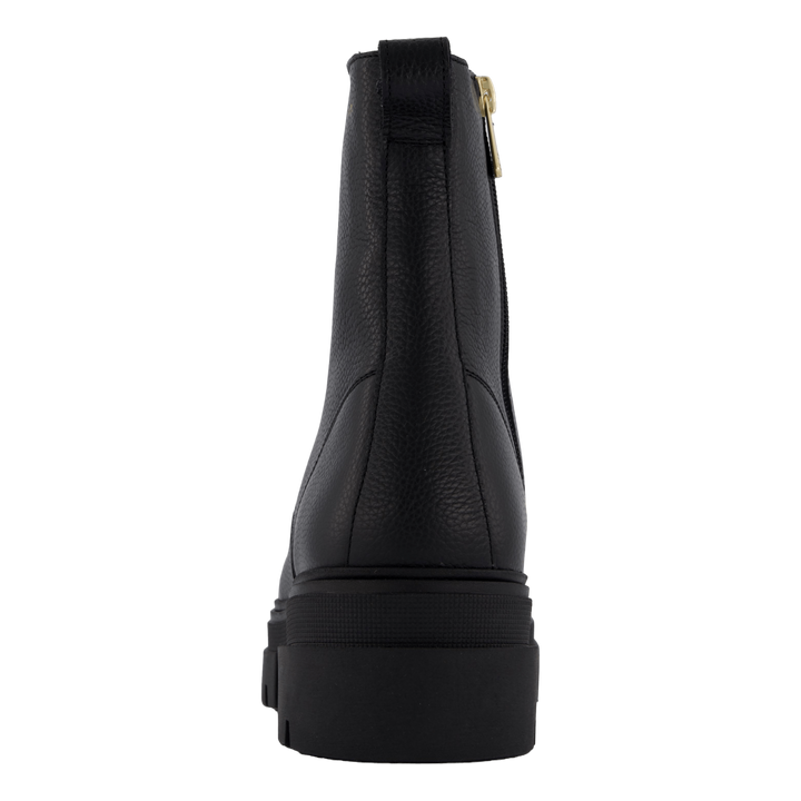 Bicolor Leather Lace-up Black