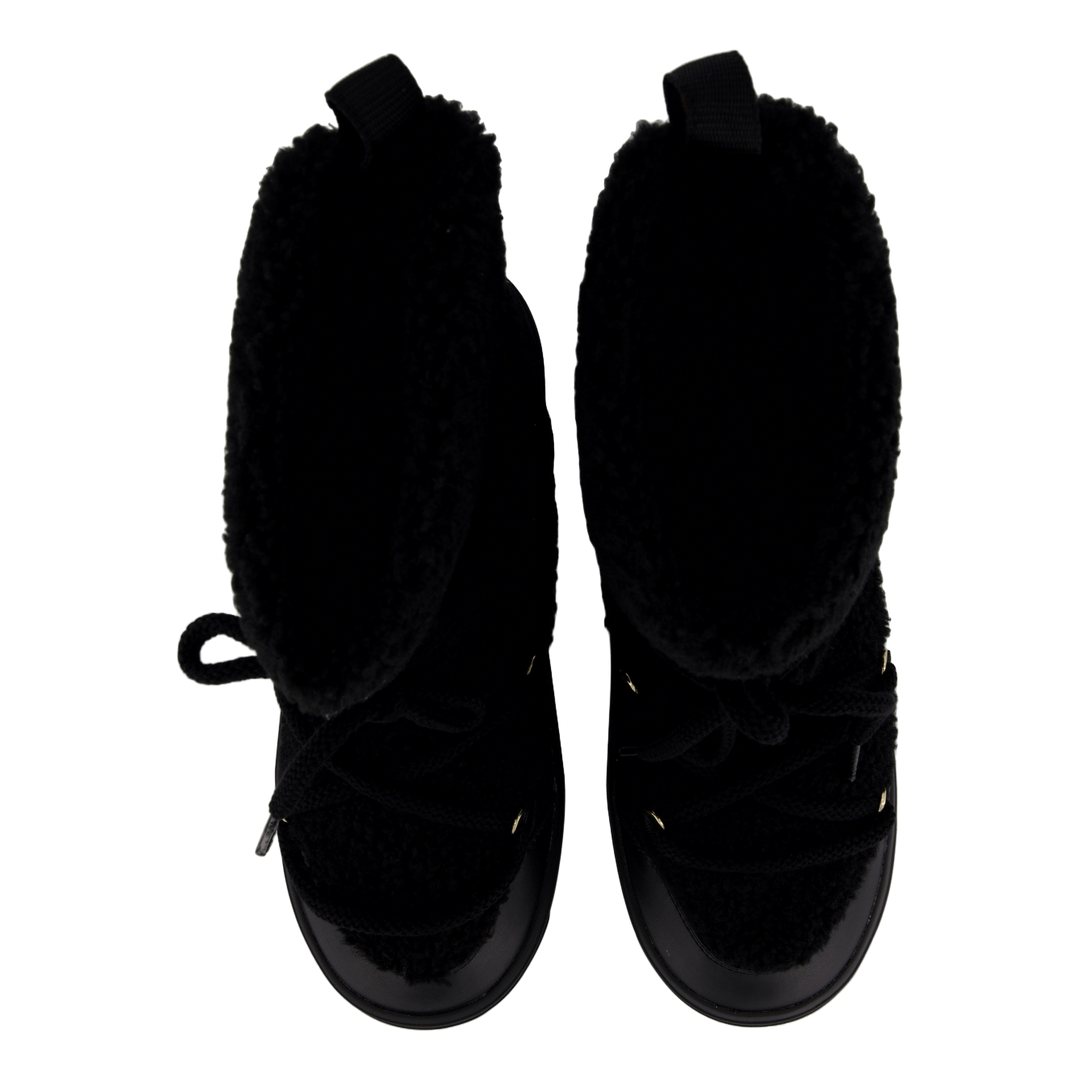 Lace-up Faux Shearling Snowboo Black