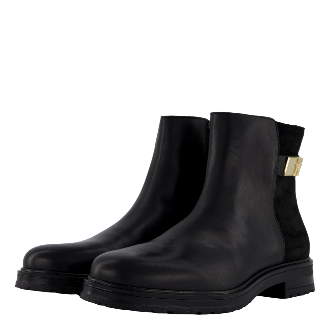 Th Logo Leather Mix Chelsea Black