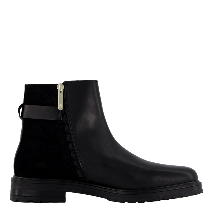 Th Logo Leather Mix Chelsea Black