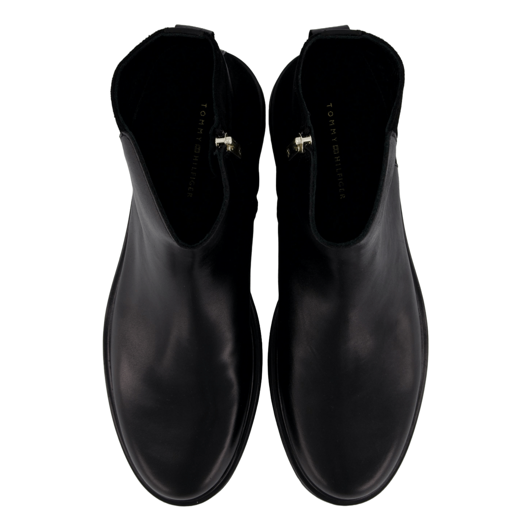 Th Logo Leather Mix Chelsea Black