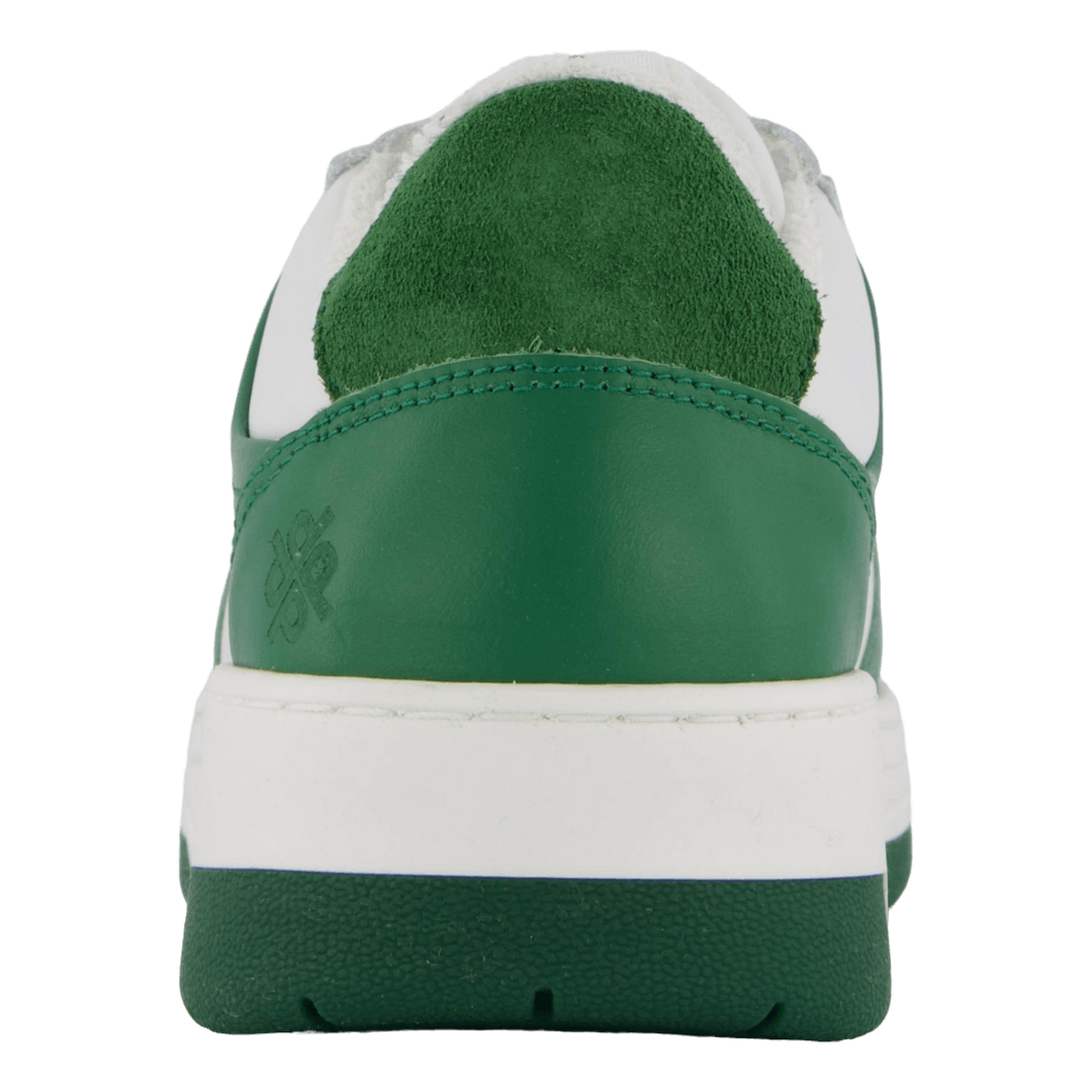 The Ella White Leather/green