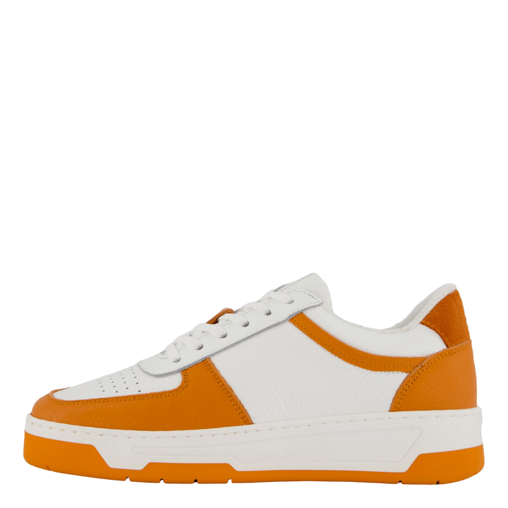 The Ella 2.0 White/orange Tumbled Leather