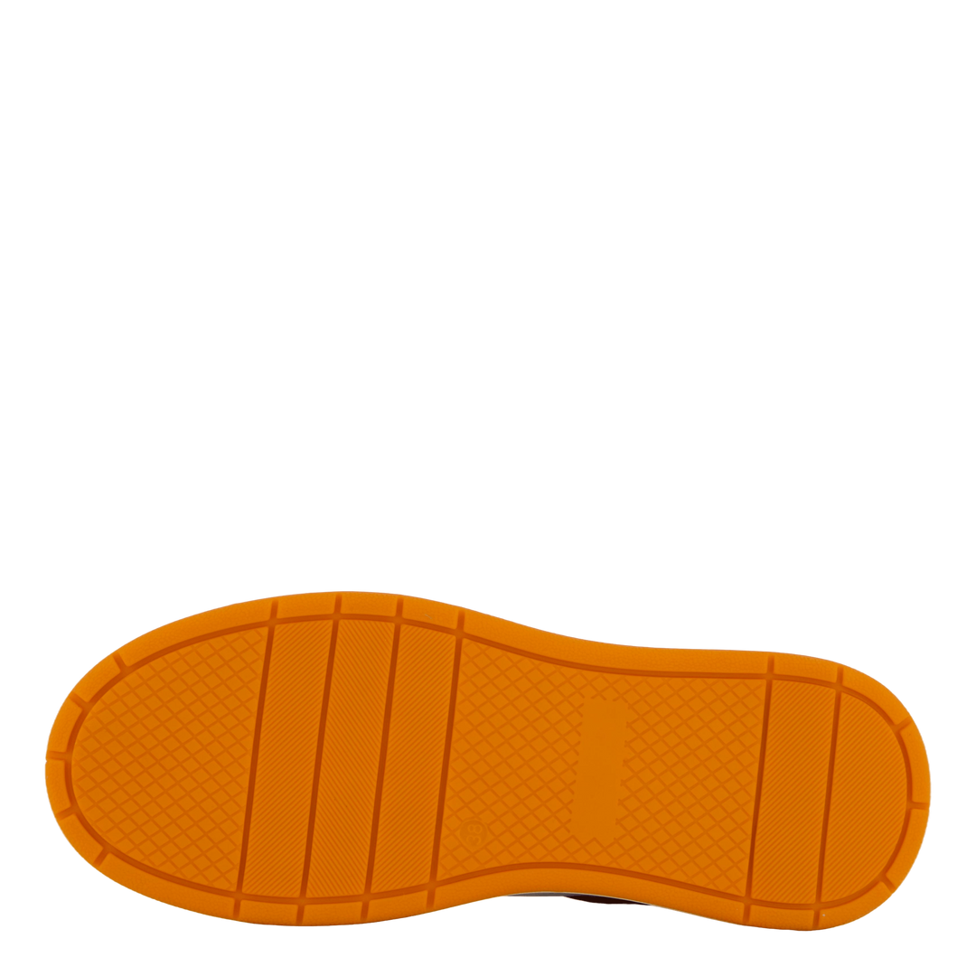 The Ella 2.0 White/orange Tumbled Leather