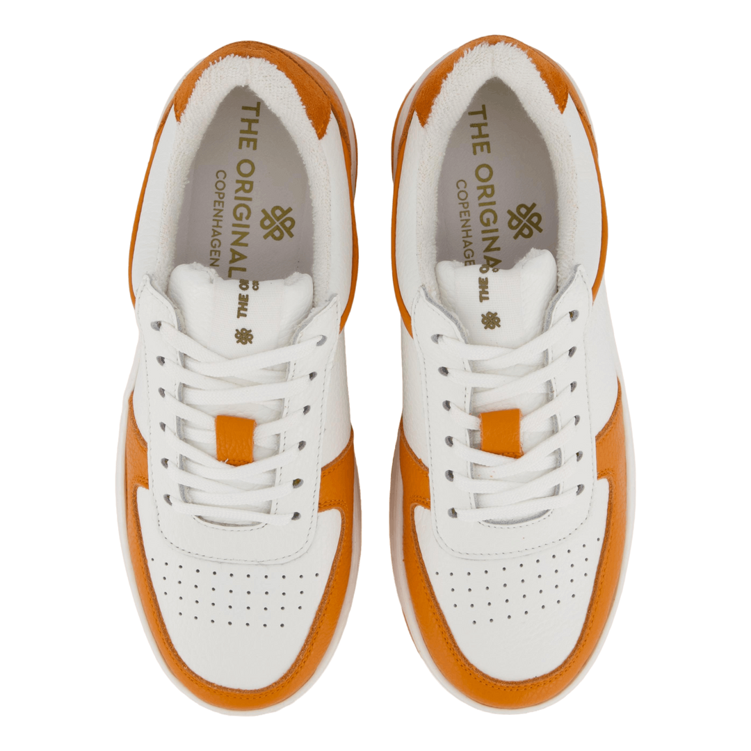 The Ella 2.0 White/orange Tumbled Leather