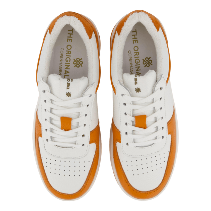 The Ella 2.0 White/orange Tumbled Leather