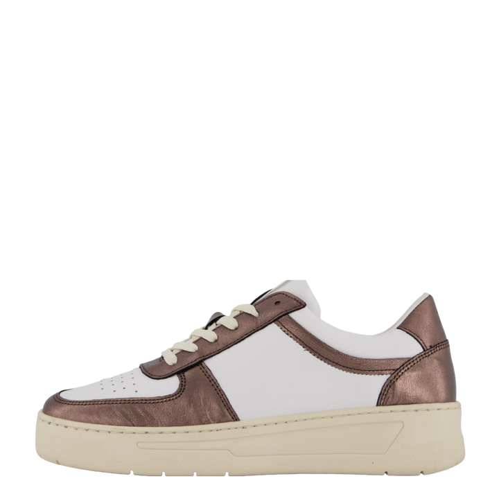 The Ella 2.0 White Leather/bronze